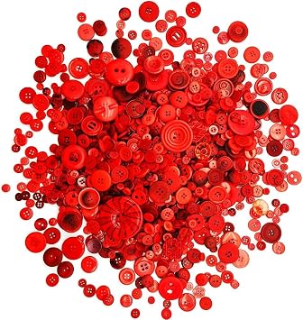 1600Pcs Red Craft Buttons in Bulk Red Button for Crafts Assorted Size for DIY Crafting Sewing Decorations Christmas