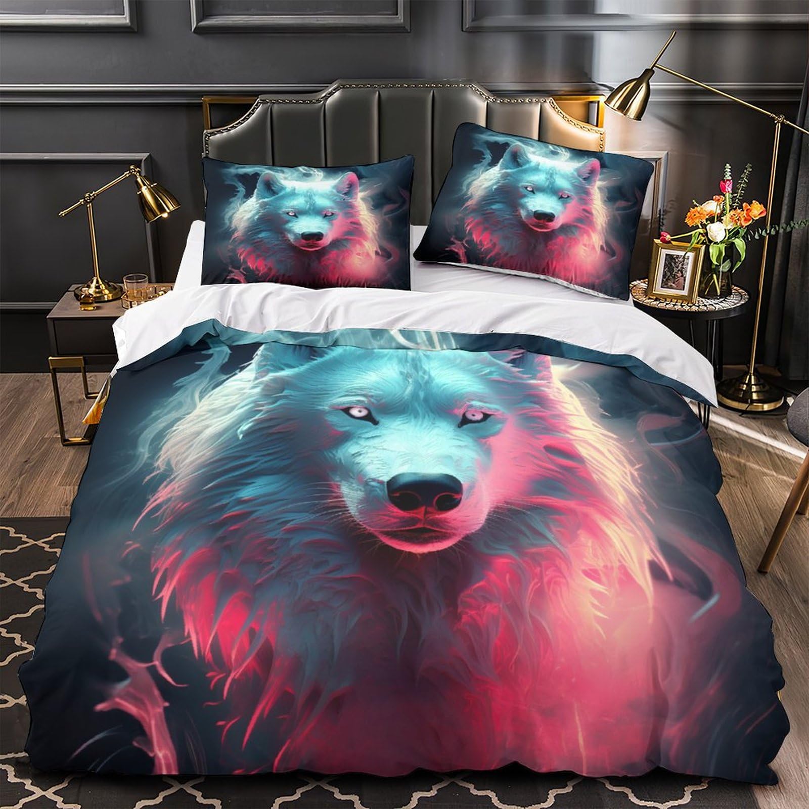 Stampato in 3D Direlupo Copertina Stampata Microfibra Disegnata Set Di Biancheria Da Letto Stile Morbido Con 2 Federe,King（220x240cm）, Per Adolescenti E Adulti