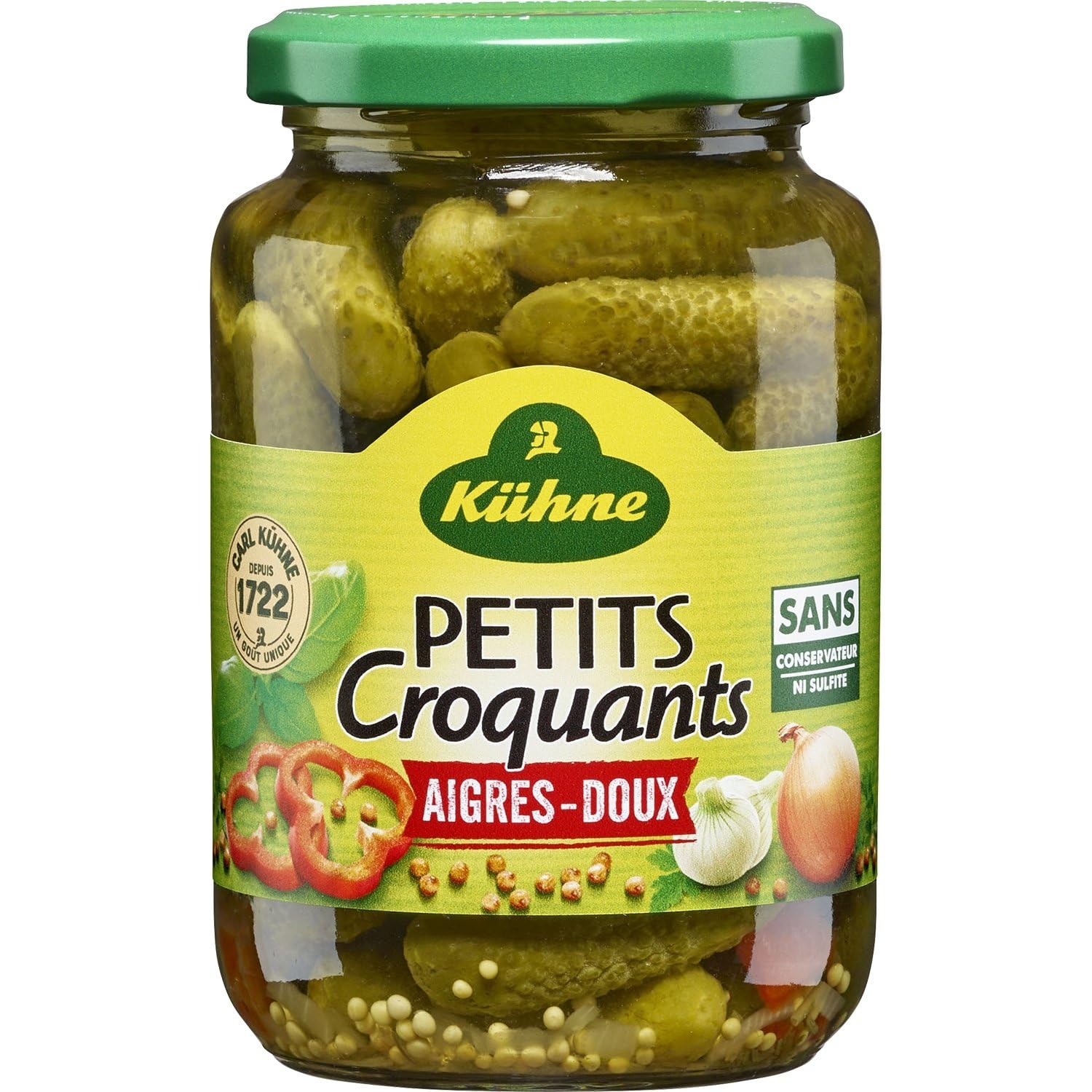 KUHNE – Cornichons Extra Fins Croquants, Parfaits pour Apéritif ou Accompagnement (Pot 190g) - Le Lot De 4