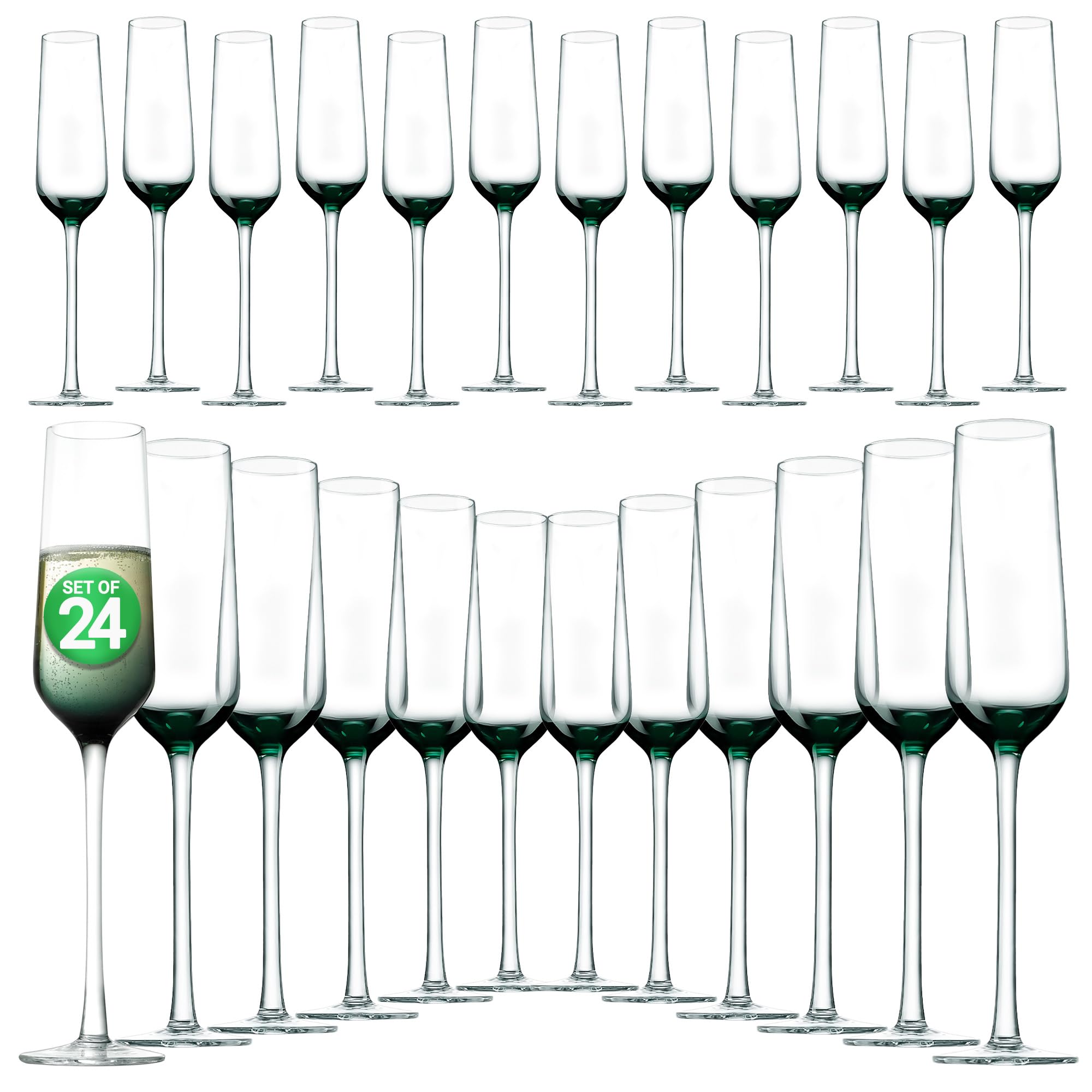NutriChef 12 5oz Hand Blown Lead-Free Crystal Highball Drinking Glasses Set of 2 Dishwasher Safe Tumbler for Water