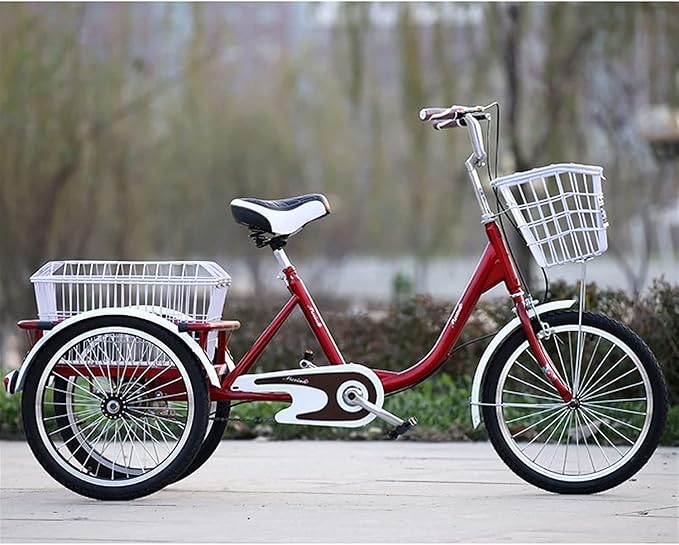 Triciclo urbano para adulto con cesta y frenos dobles miniatura 2