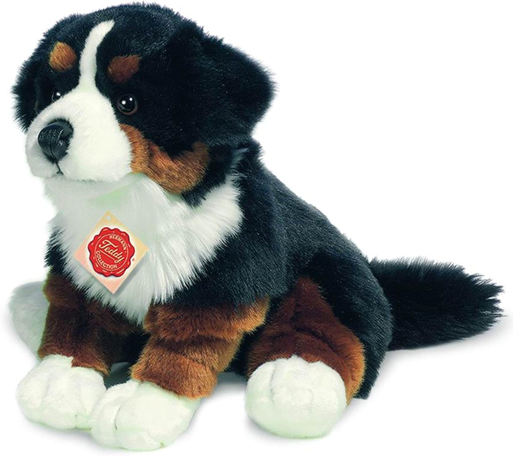 Teddy Hermann 92871 Dog Bernese Mountain Dog 29cm, cuddly toy with 75% recycled filling material