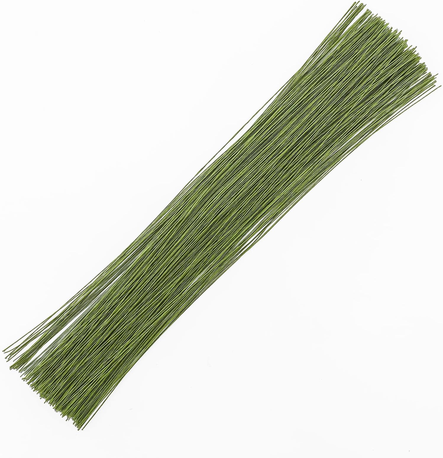 NESCCI 300 Pcs Floral Wire 26 Gauge，Dark Green Floral Wire for Crafts Bouquet Stem Wrapping Wreath Making Supplies Flower Arrangement Supplies (14 Inch)
