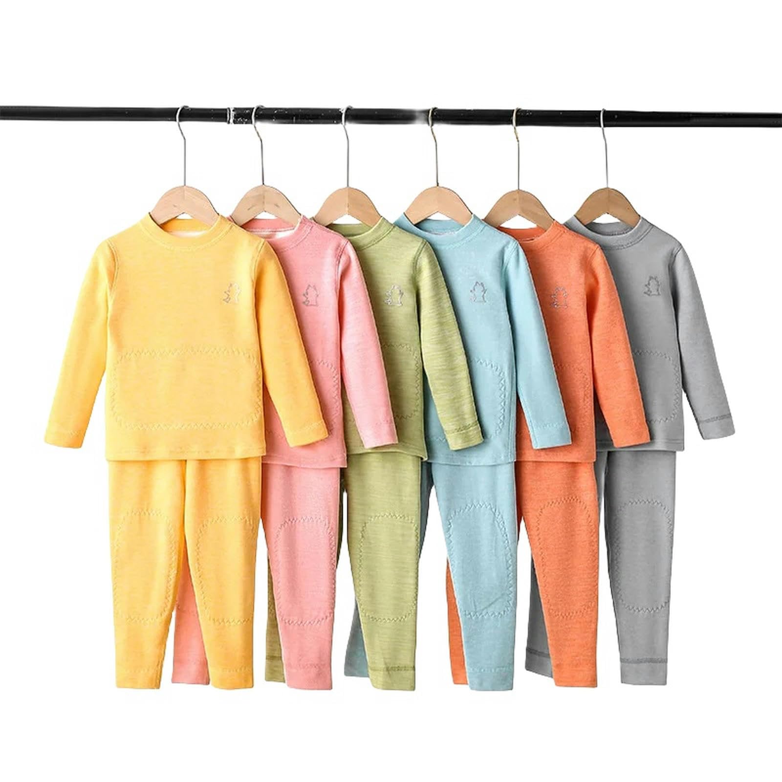 Zonto Winterunterwäsche für Kinder Frühling Und Herbst Kinderanzug Modische Jungen Und Mädchen Thermische Unterwäsche Set Süßigkeiten Farbe Heimkleidung 2-Teiliges Set-Blau-15-16T (Größe180)