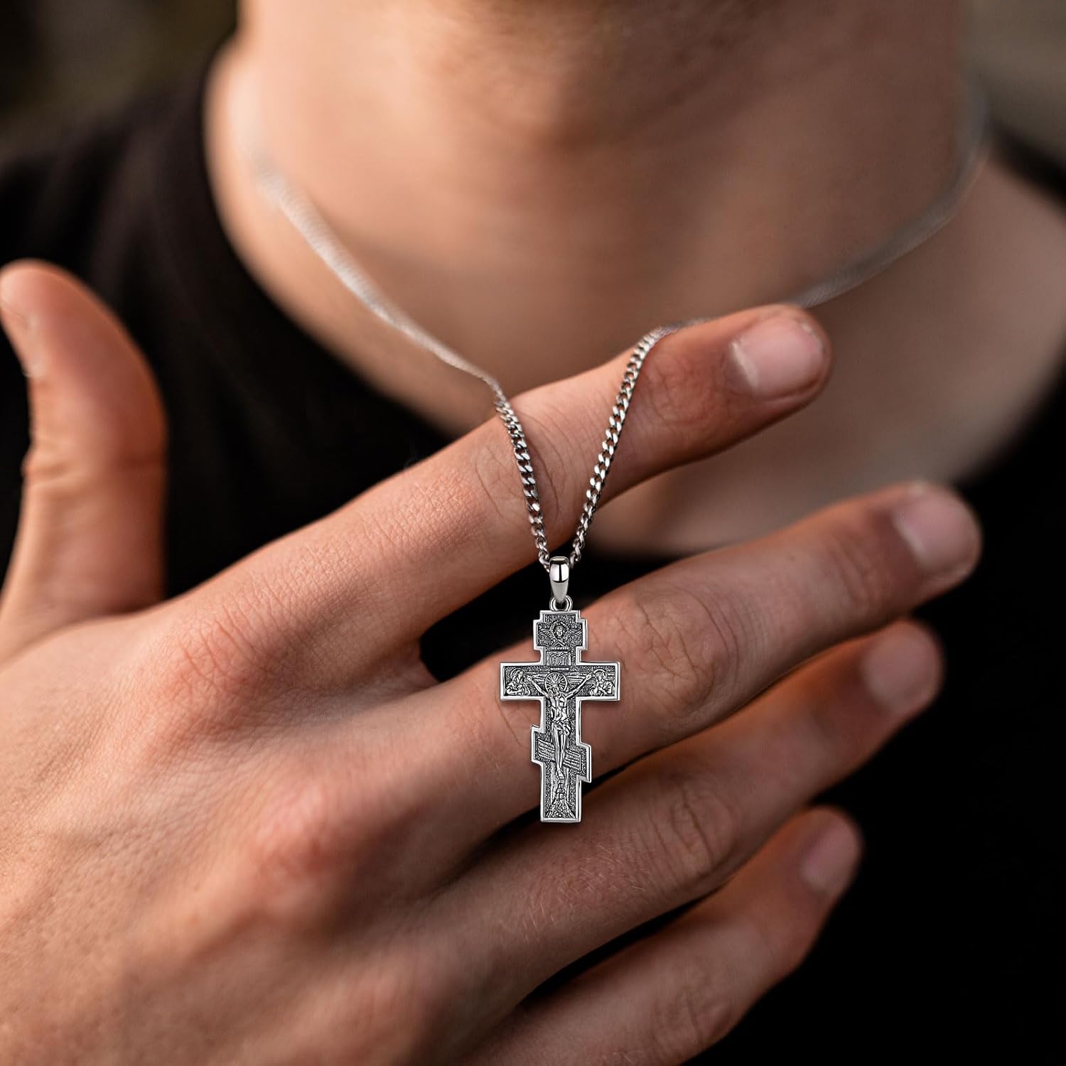 INFUSEU 925 Sterling Silver Religious Protection Medal for Men Women Meaningful Christian Catholic Jewelry - Image 4