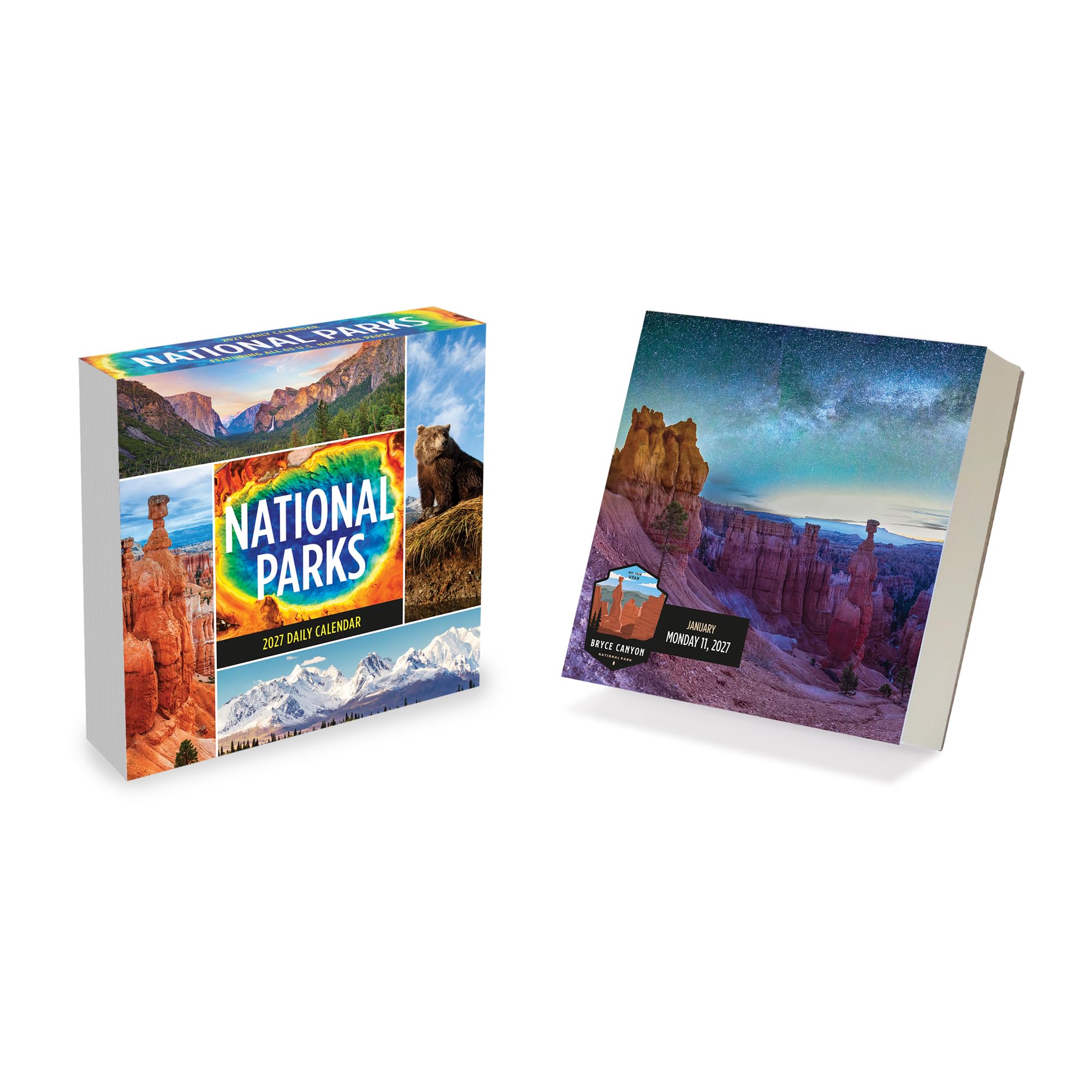 TF Publishing 2027 365 National Parks Daily Desktop Calendar - Small Desk Calendar 2027 with over 300 Full-Color Tear-Off Pages and Standing Cardboard Easel - 5.25 in x 5.25 in