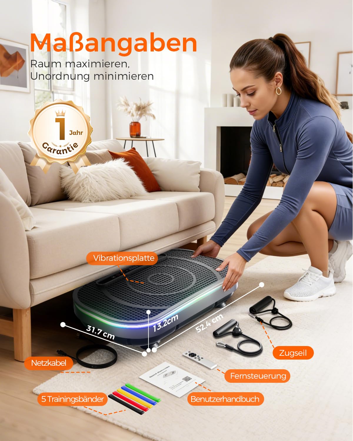 Vibrationsplatte Fitnessgeräte für Zuhause Rüttelplatte Vibration Plate entspannung, Sportgeräte Fitness Sport geräte Ganzkörpertraining 120 Intensitätsstufen für Home Workout