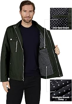 wantdo Men's Cotton Lightweight Jacket Military Jacket Casual