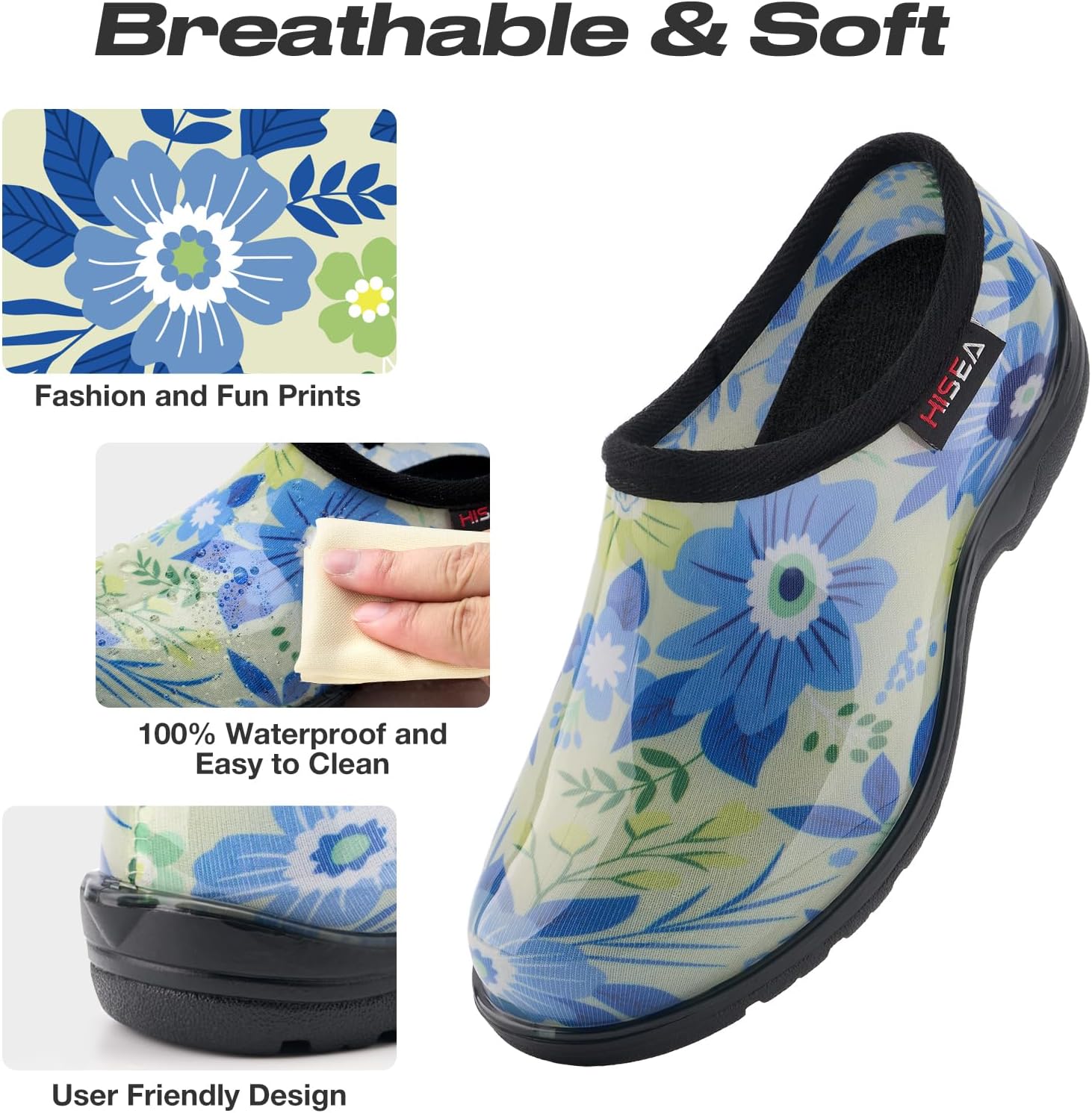 HISEA Waterproof Garden Shoe for Women Outdoor Slip-On Rain Boots Rubber... - Picture 42 of 55