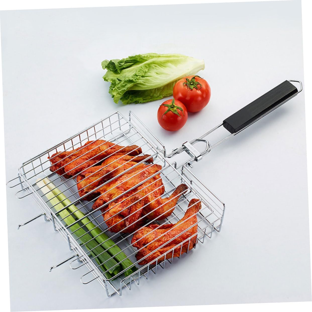 1pc Stainless Steel Bbq Grill Rack for Outdoor Cooking Portable Folding Fish and Chicken Grill Tool for Picnics and Backyard Barbecues