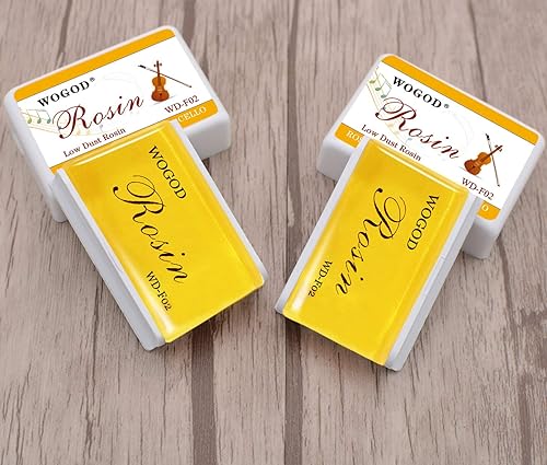 Miniatura 3 de Paquete de 4 colofonia natural, bajo polvo, violín universal y colofonia para violonchelo Rosina amarilla - Paquete de 4