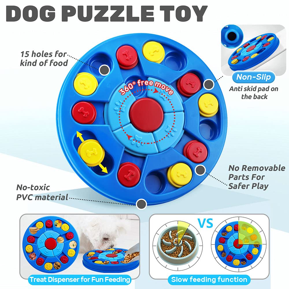 Dog Puzzle Toys Interactive Puzzle Game Dog Toy for Smart Dogs IQ Stimulation Treat Puzzle Toy for Dogs Treat Training,Puzzle Slow Feeder to Aid Pets Digestion (Advanced Level 2-3) - image 2