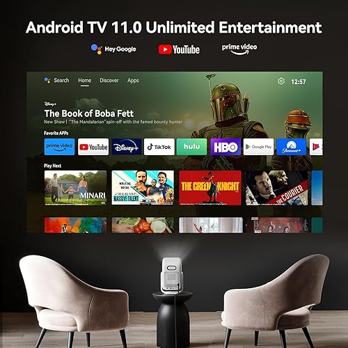 Miniatura 2 de Wanbo T2 Ultra Proyector con WiFi y Bluetooth, Mini proyector portátil Native 1080P con soporte ajustable de 120, enfoque automático y Keystone,