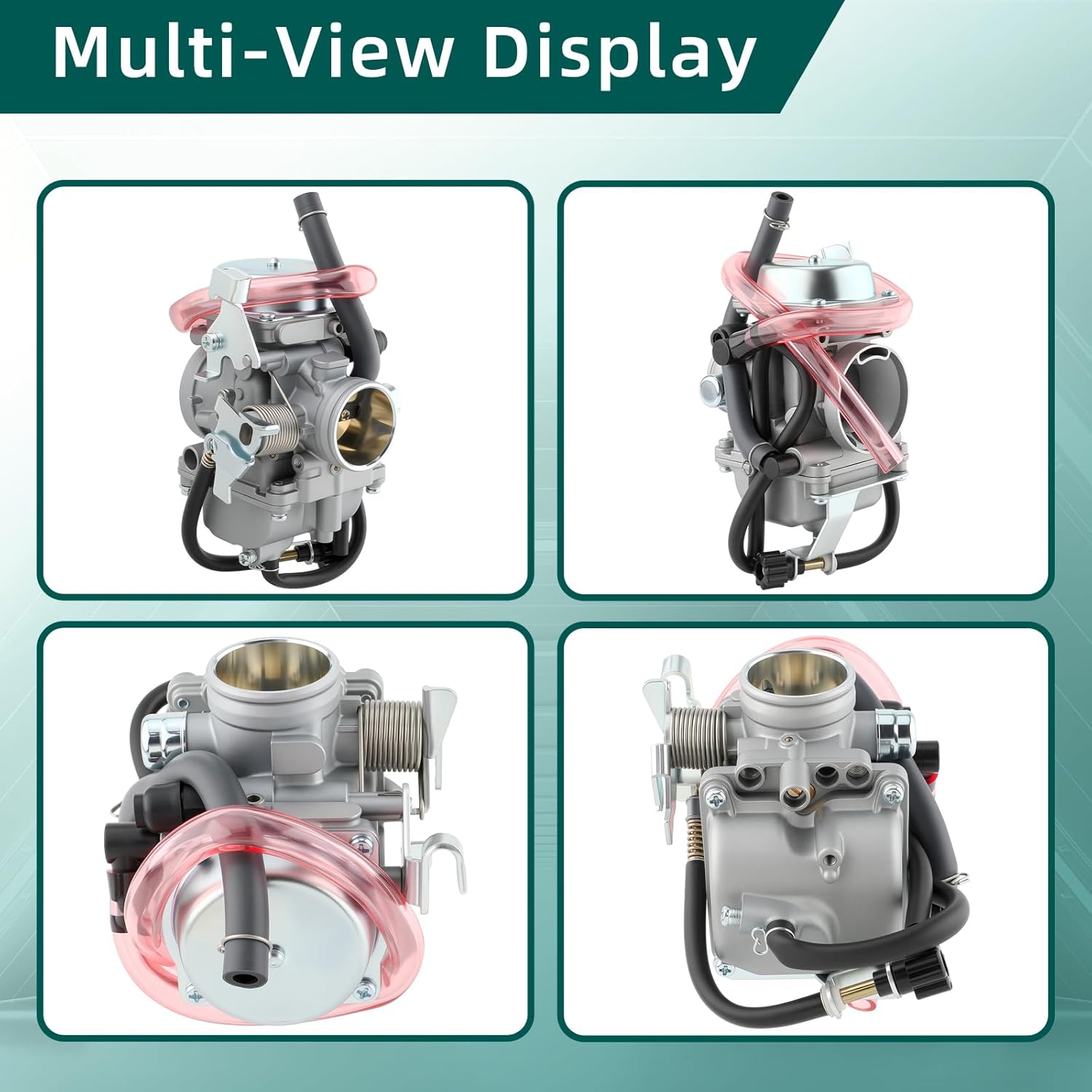 KLF300 Carburetor for 1986-2005 Kawasaki KLF 300, Kawasaki BAYOU 300 ATV Carb with Fuel Filter Petcock Tank Valve Switch