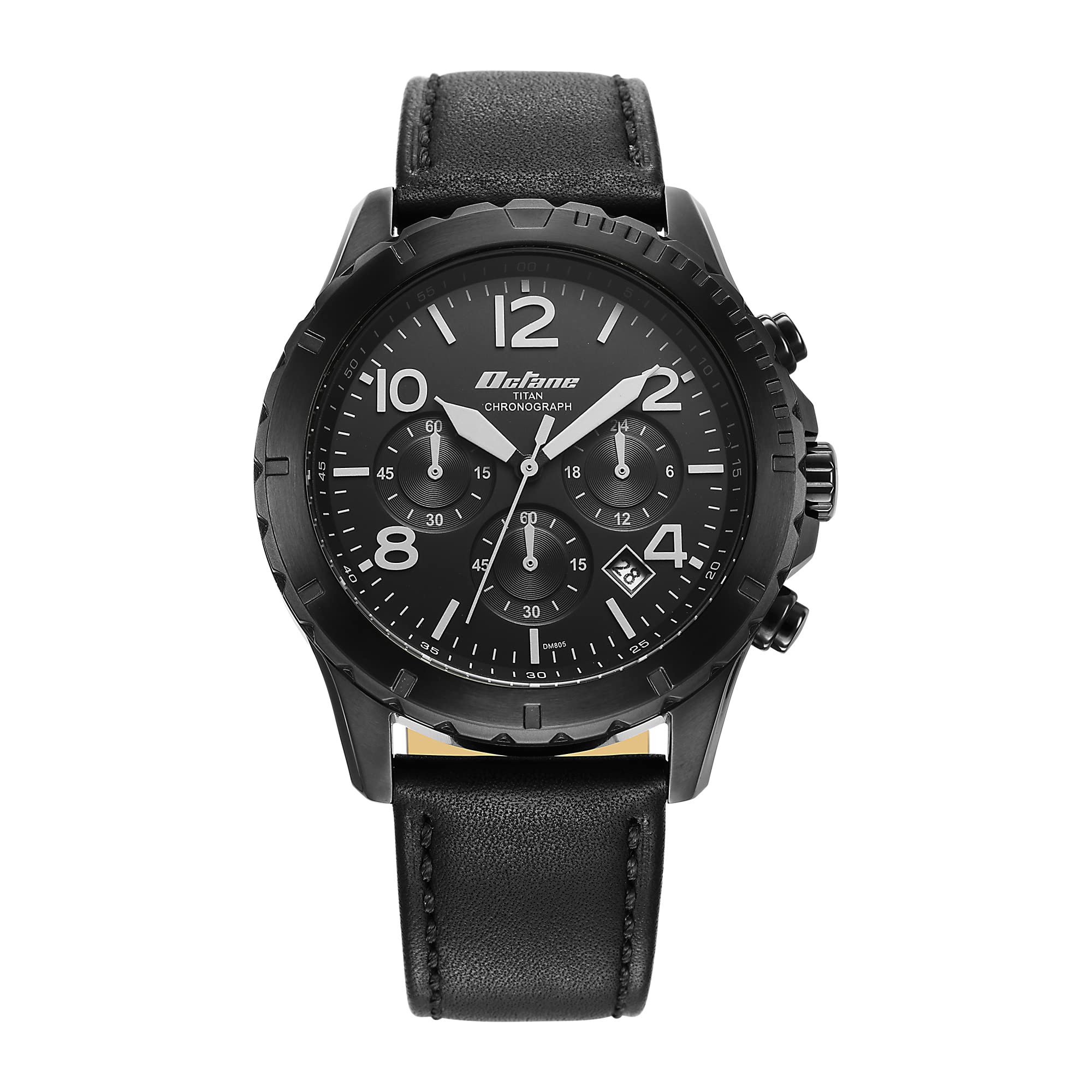 Titan Octane Classic Sporty Black Dial Chronograph Leather Strap Watch for Men-NS90151NL01 (B0BFJ62WBG) Amazon Price History, Amazon Price Tracker