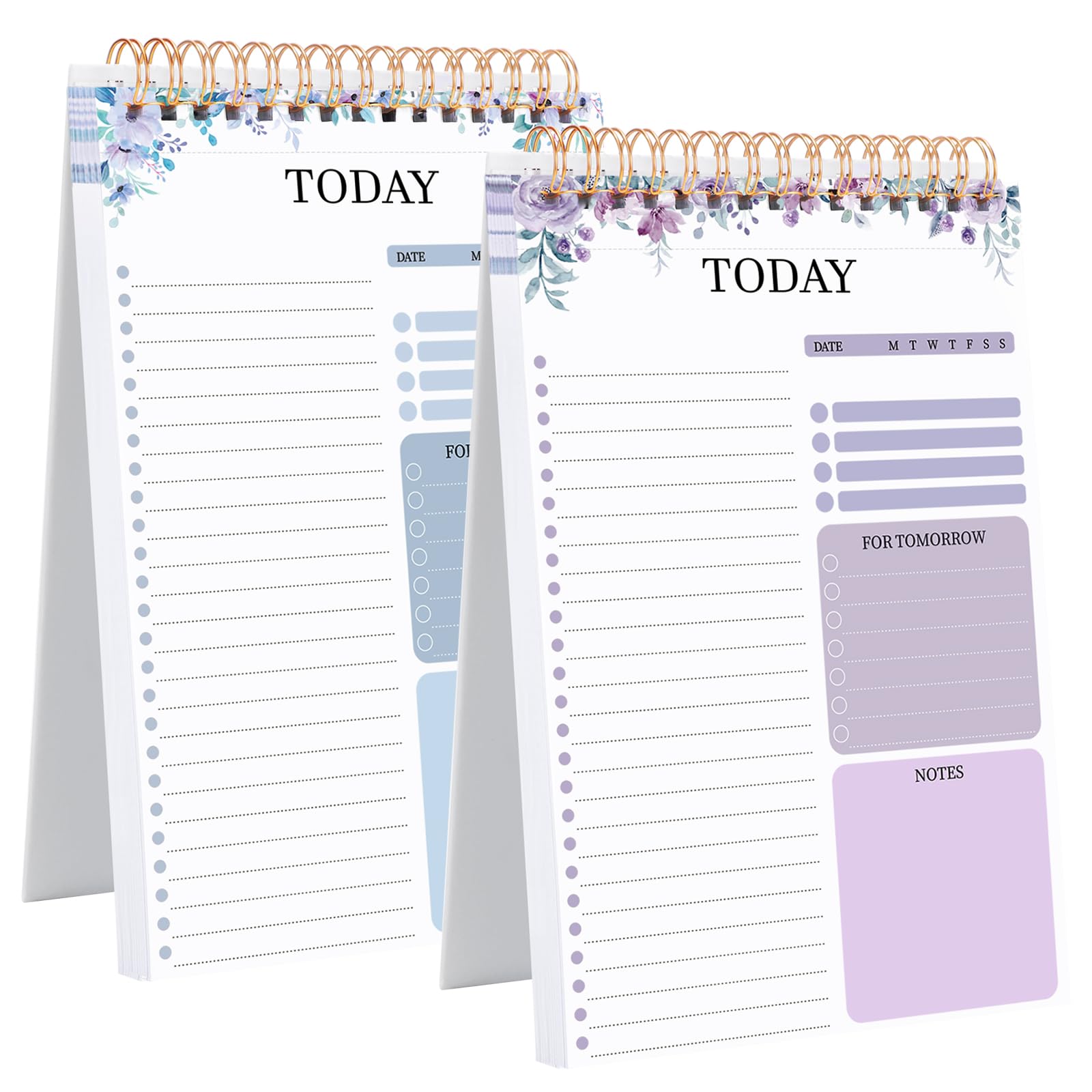 Thboxes 2 Packs To Do List Notepad, Totally 208 Pages To Do List Notebook A5 Undated Daily Planner Notepad with Transparent Cover and Task Checklist