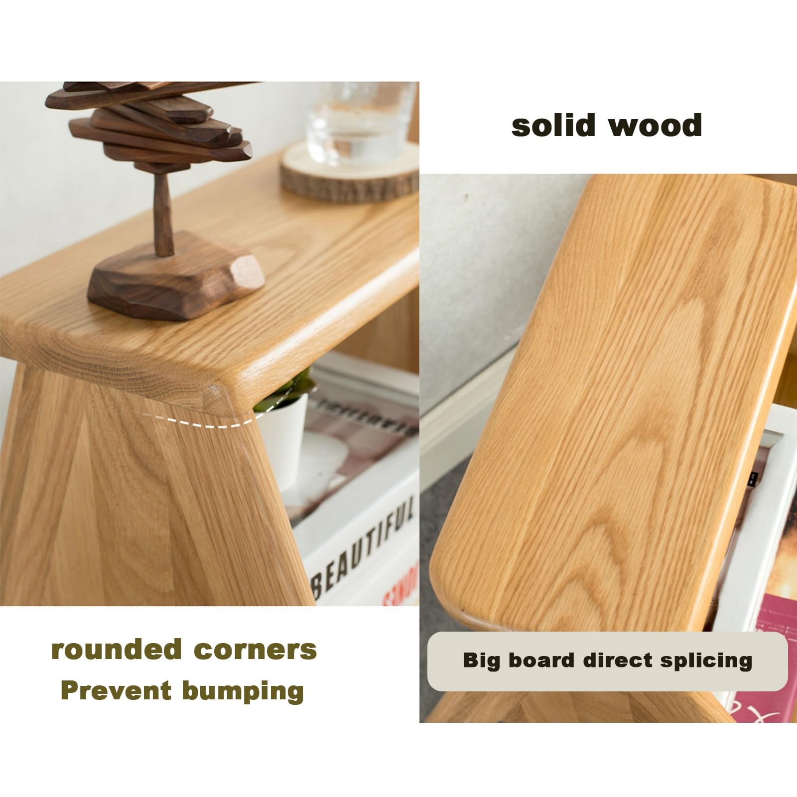 2-Step Solid Wood Ladder Stool Wide Seat Surface Large Board Straight Spelling not Easy to Crack Step Stool Environmentally Friendly Spray Paint Multi-Purpose Shelves (Color : Walnut)