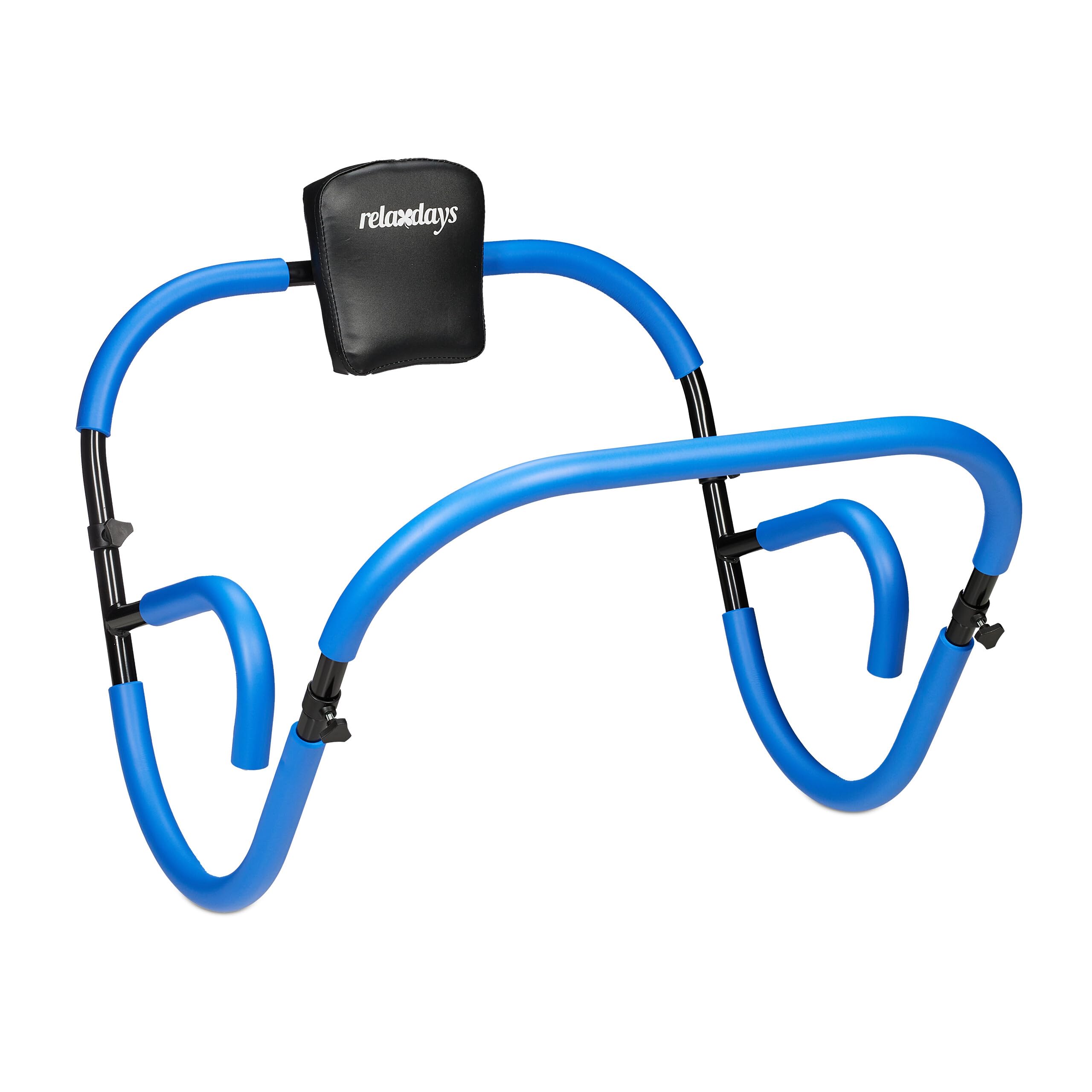 Relaxdays Bauchtrainer AB Roller – faltbarer Bauchmuskeltrainer, blau, Abmessungen 66 × 70 × 70 cm