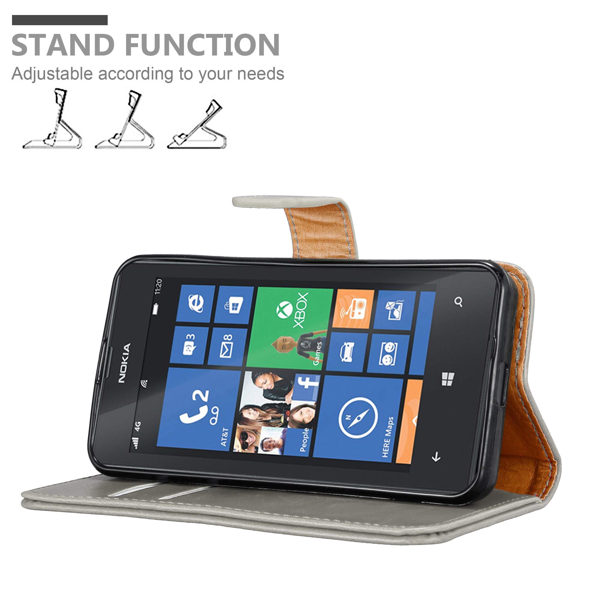 Cadorabo Custodia Libro Per Nokia Lumia 535 Marrone – Stile Portafoglio Con Chiusura Magnetica - 2