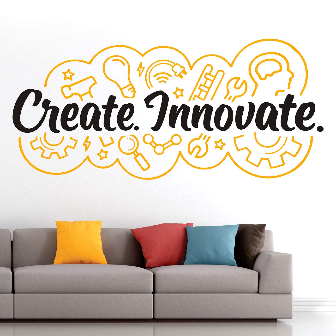 StickMe Create - Innovate - Office - Inspirational - Motivational - Quotes - Wall Sticker  -SM597 (Multi Colour, Vinyl - 120cm X 55 cm) (B07NWBKCQ8) Amazon Price History, Amazon Price Tracker