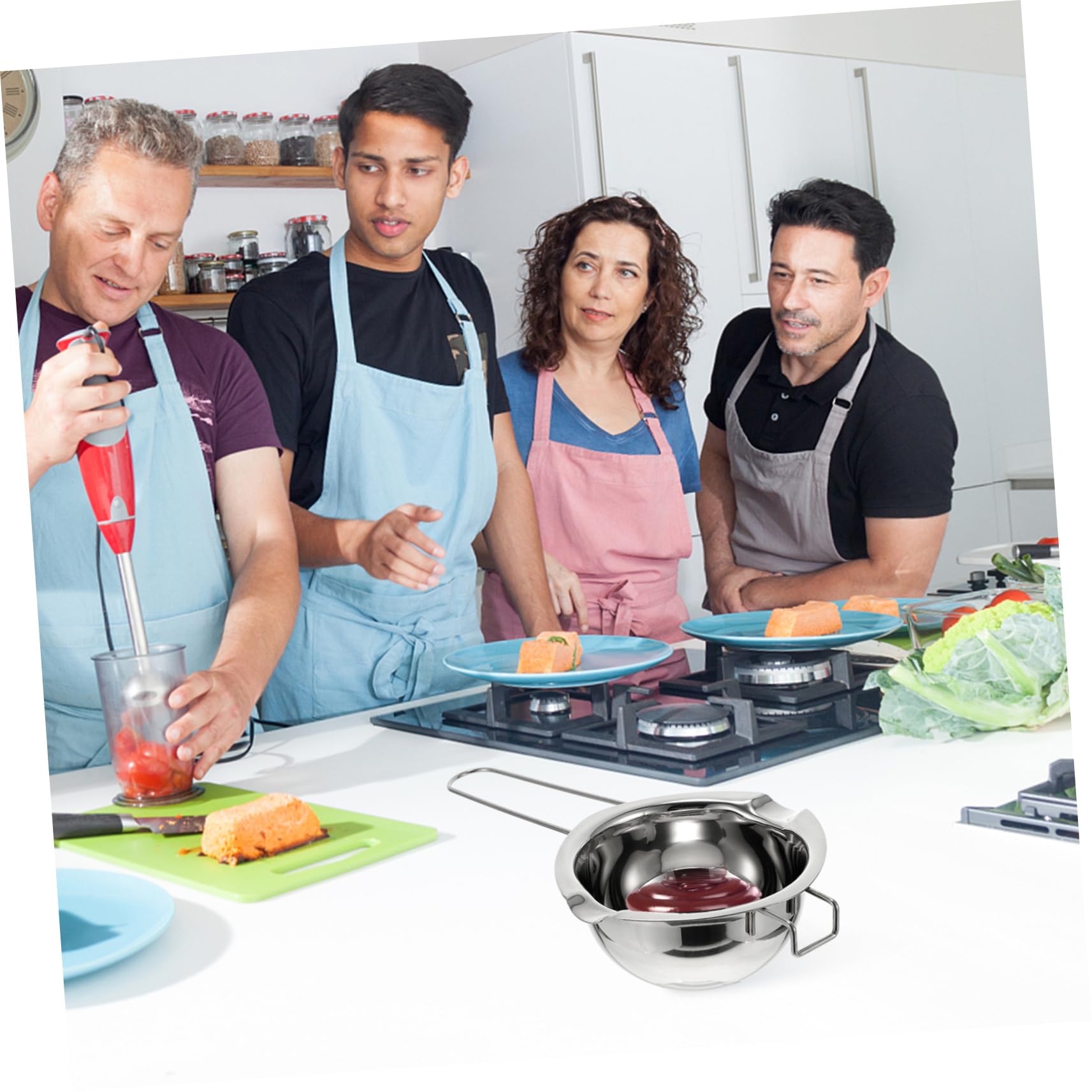 HOLIDYOYO Melting Pot for Chocolate Candy Stainless Steel Fondue Pot for Diy Chocolate Butter Melting