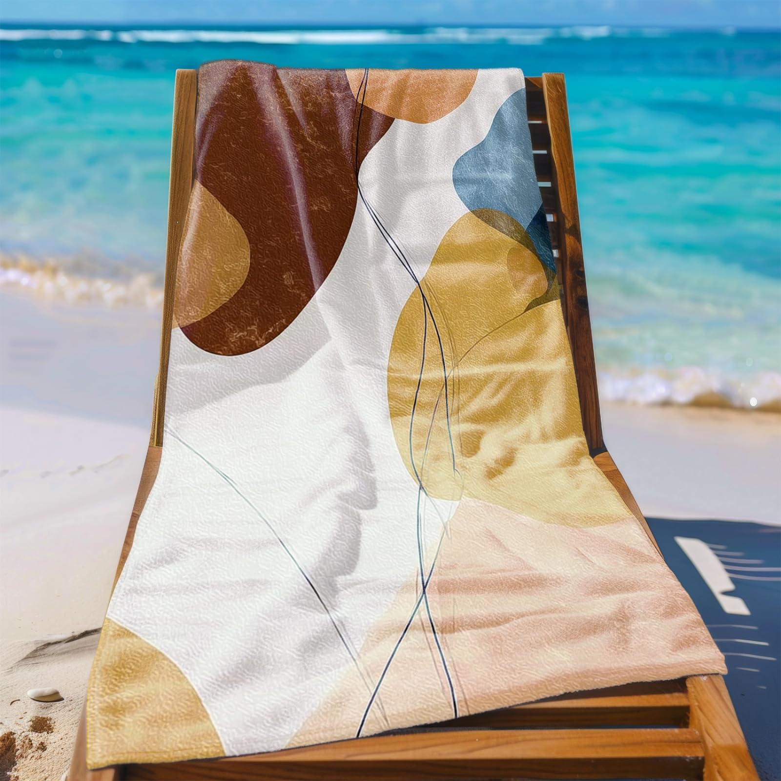 Beach Towel 80x160 Brown Graffiti Microfibre Quick Dry Towel for girls,Pool Swimming Travel Towels,Sand-Resistant, Absorbent, Lightweight