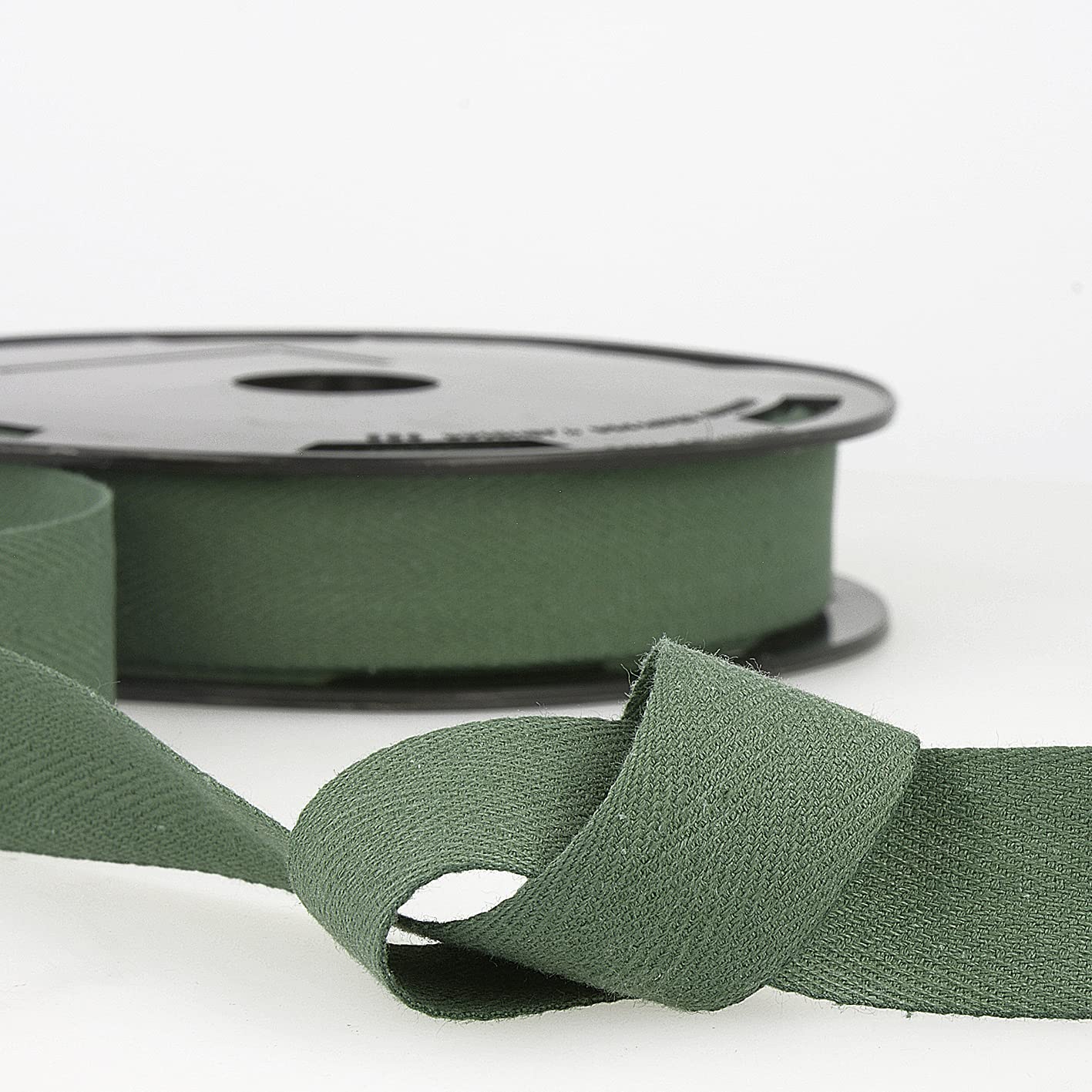 Dark Green 5m 100% Cotton Twill Tape - Soft Flexible Tape for Binding, Edging, Bunting, Aprons & Crafts - 30mm Wide - Packaged Length, No Joins - Giddy Square — image 1