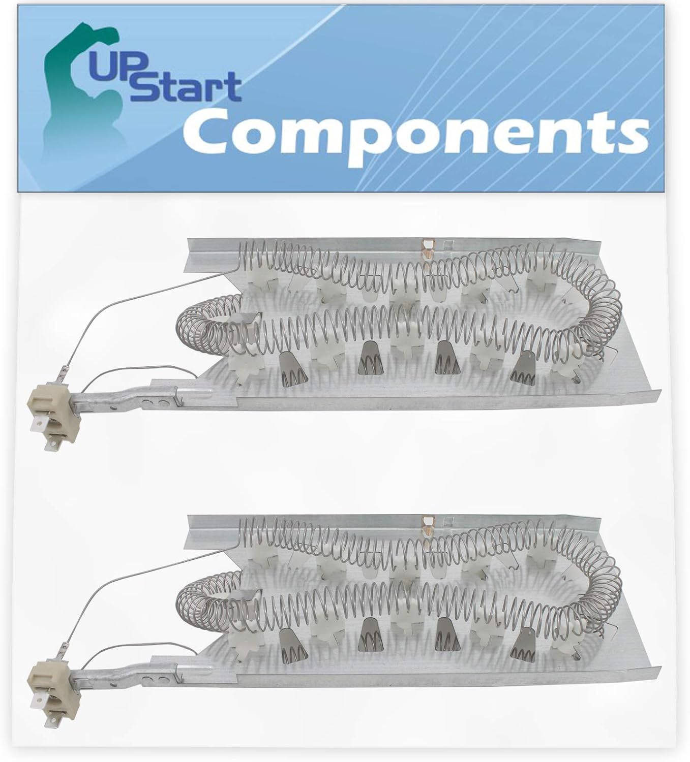 2-Pack 3387747 Dryer Heating Element Replacement for Whirlpool WED5500XW1 Dryer - Compatible with 3387747 Heater Element - UpStart Components Brand