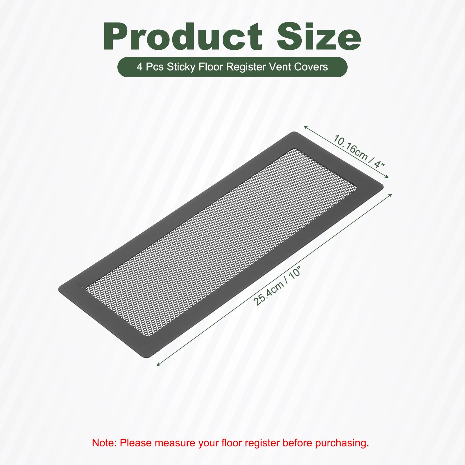 YOKIVE 4 Pcs Floor Vent Covers, Sticky Floor Register Cover PVC Mesh Air Vent Screen Filters, Great for Home Floor Wall - Image 2