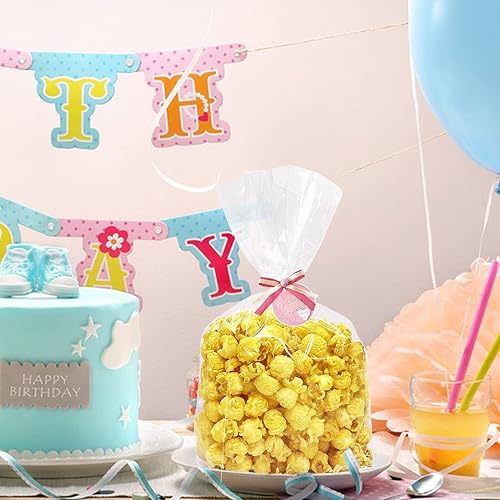 Miniatura 4 de Yotelab Bolsas de celofán de fondo plano, 5 x 3 x 12 pulgadas, bolsas de celofán reforzado con inserto de papel, 100 unidades