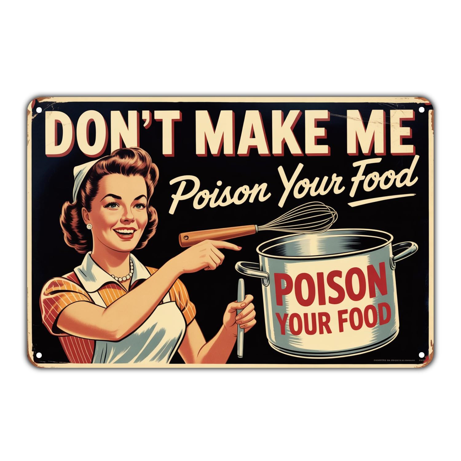 Kwqdozf As Pic Funny Kitchen Warning Tin Sign Vintage Retro Diner Metal Sign Don't Make Me