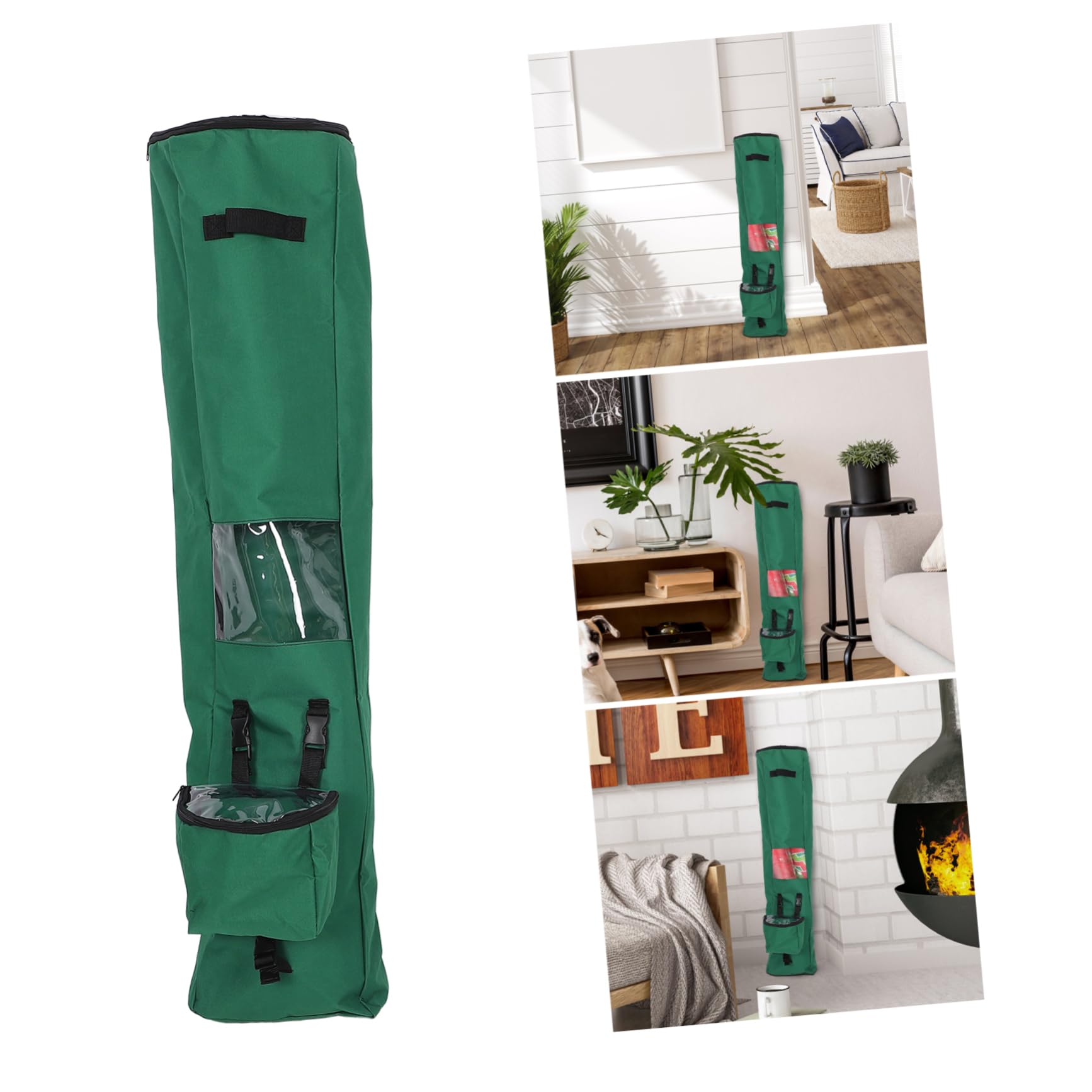 Hoement Langer Geschenkpapier Organizer aus Oxford Stoff Grün Wiederverwendbar Aufbewahrungsbeutel für Verpackungspartys und Weihnachten