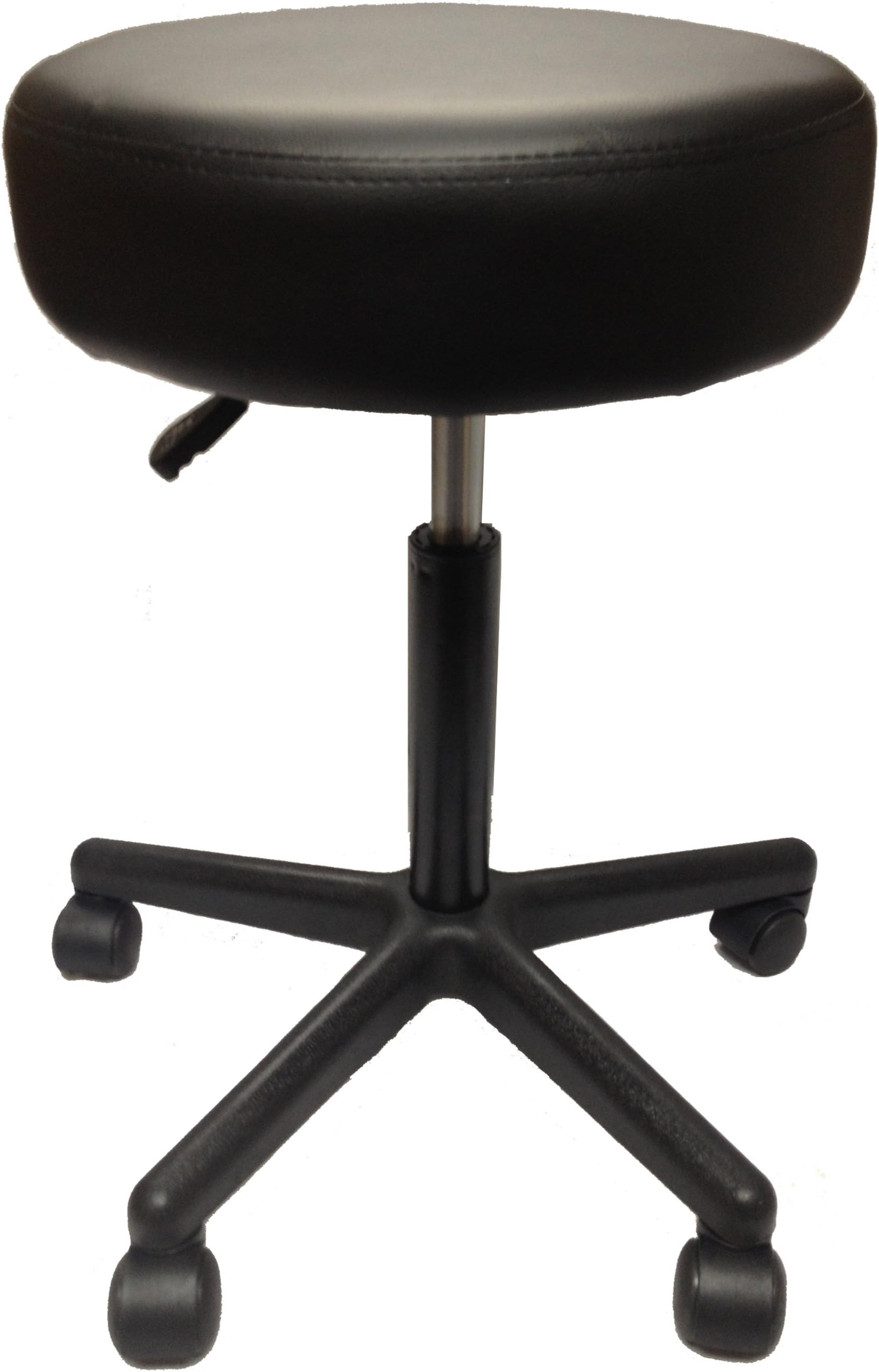 Adjustable Rolling Pneumatic Stool for Massage Tables, Examination Tables, and Physician's Office by Therabuilt® (Black)