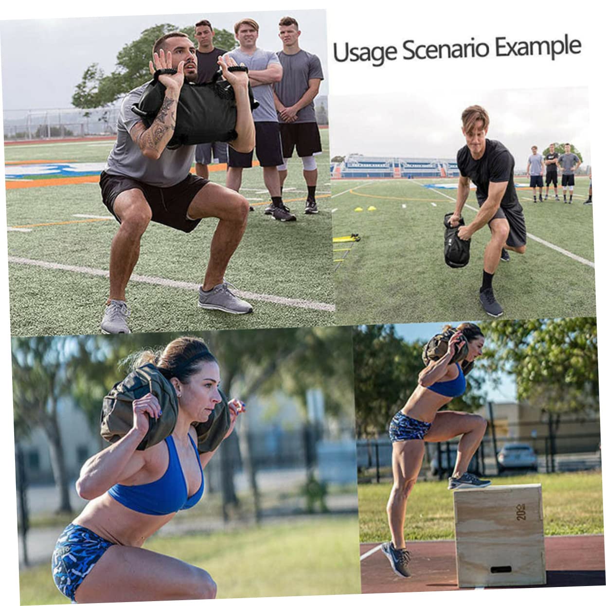 Yardwe Bolsa de Entrenamiento Fitness con Asas Saco de Rellenable de Duradero para Ejercicios de y Resistencia Gimnasio y