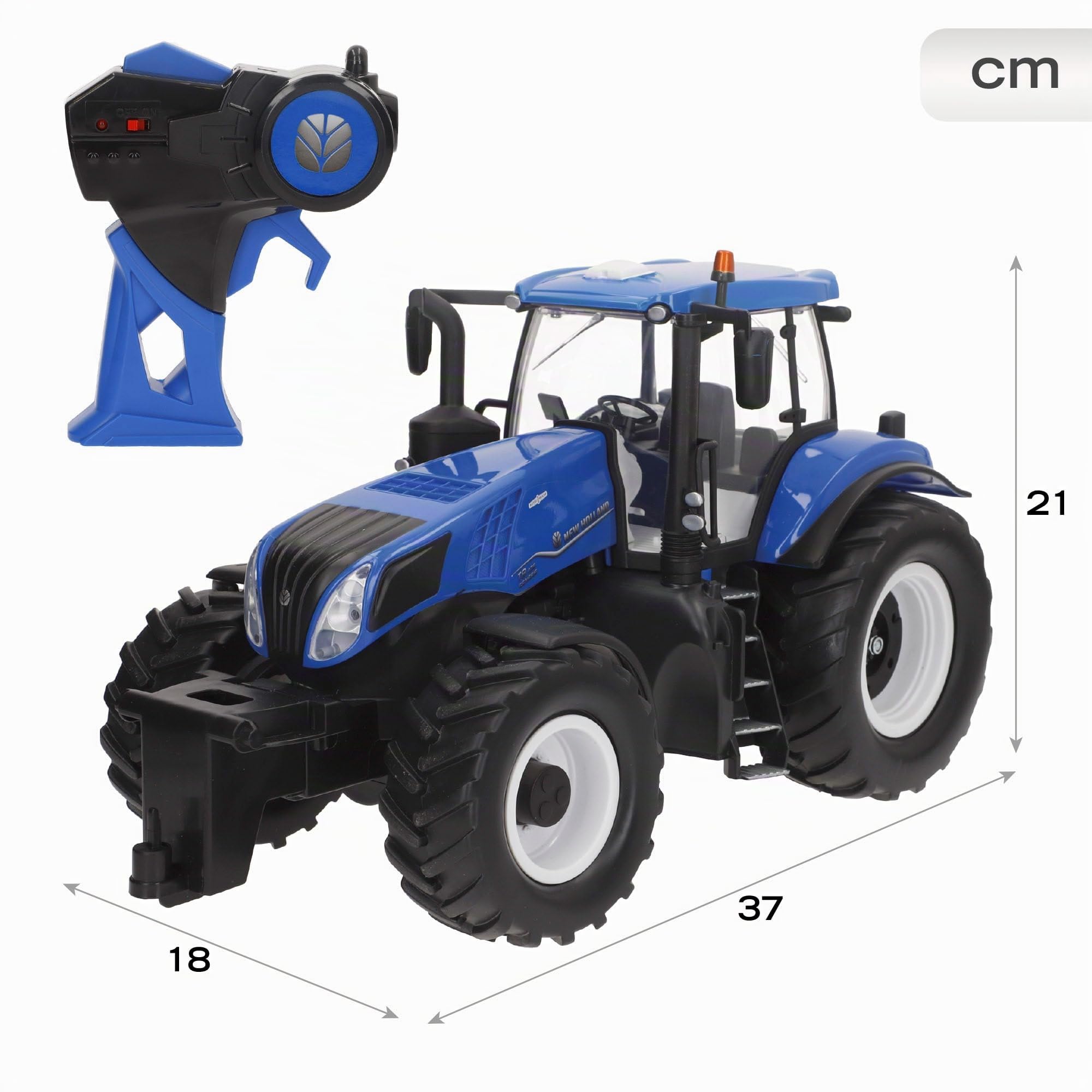 Maisto Tech RC Tractor teledirigido 4x4, New Holand, Ruedas gigantes con tacos, 2.4 GH.z, 6 direcciones, Todoterreno, Radiocontrol niño, Control remoto, Coches para niños, +8 años (78029)