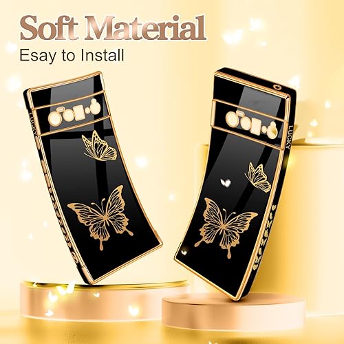 Miniatura 5 de Coralogo Funda para Google Pixel 6 Pro 5G Butterfly para mujeres y niñas, bonitas fundas para teléfono, bonitas mariposas chapadas en azul, diseño