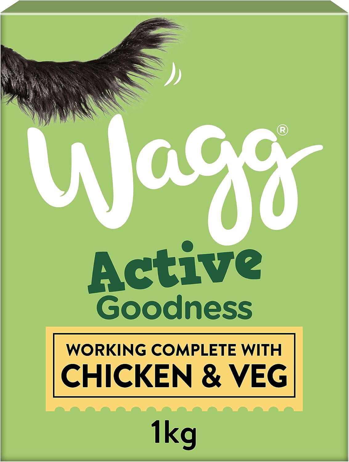 Wagg Active Goodness Complete Dry Adult Dog Food Chicken & Veg 1kg (Pack of 5) - For All Active Working Dog Breeds