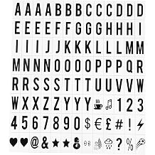 104Pcs Black Cinematic Lightbox Replacement Letters, Number Self Adhesive Sticker for Bulletin Board, Classrooms, Scrapbooking, Poster Board, Wall Vinyl Stick On Letter 65.4x35mm