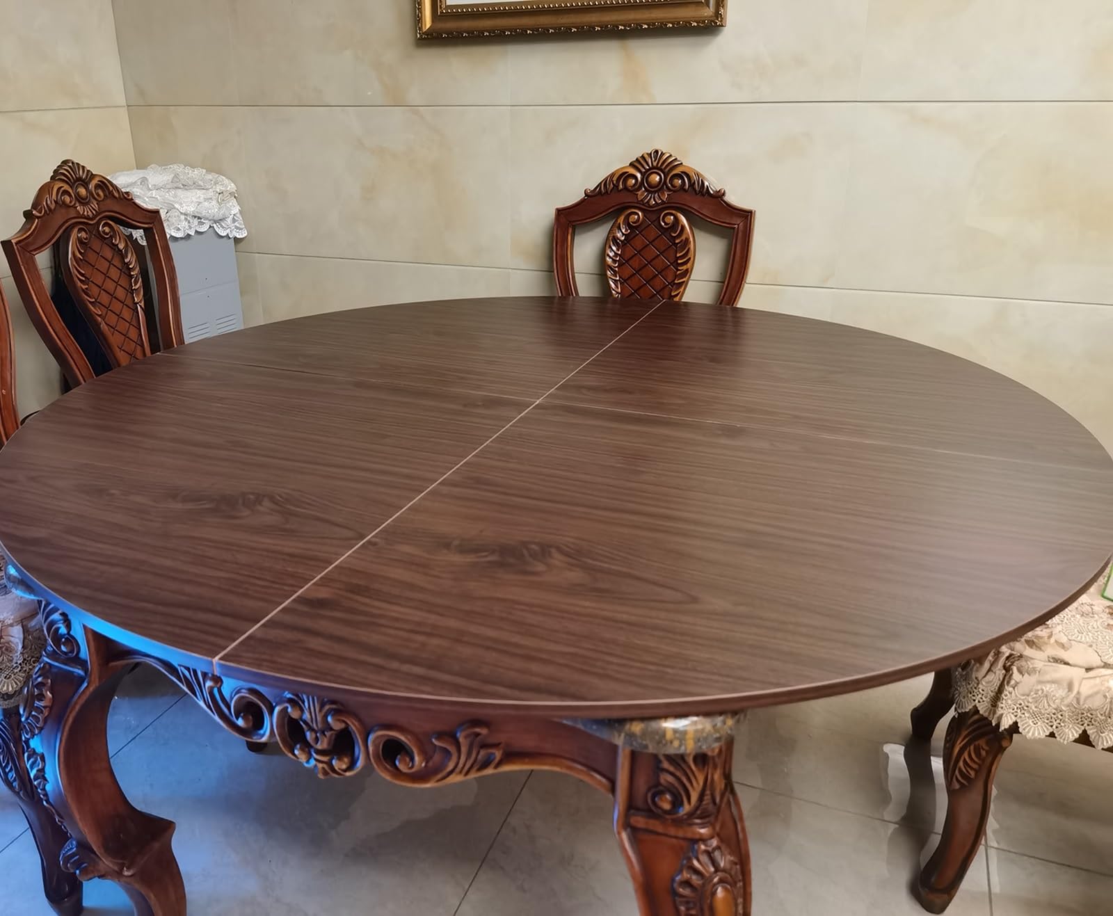 Table ronde pliante bois massif 130 cm gain de place pour salle à manger
