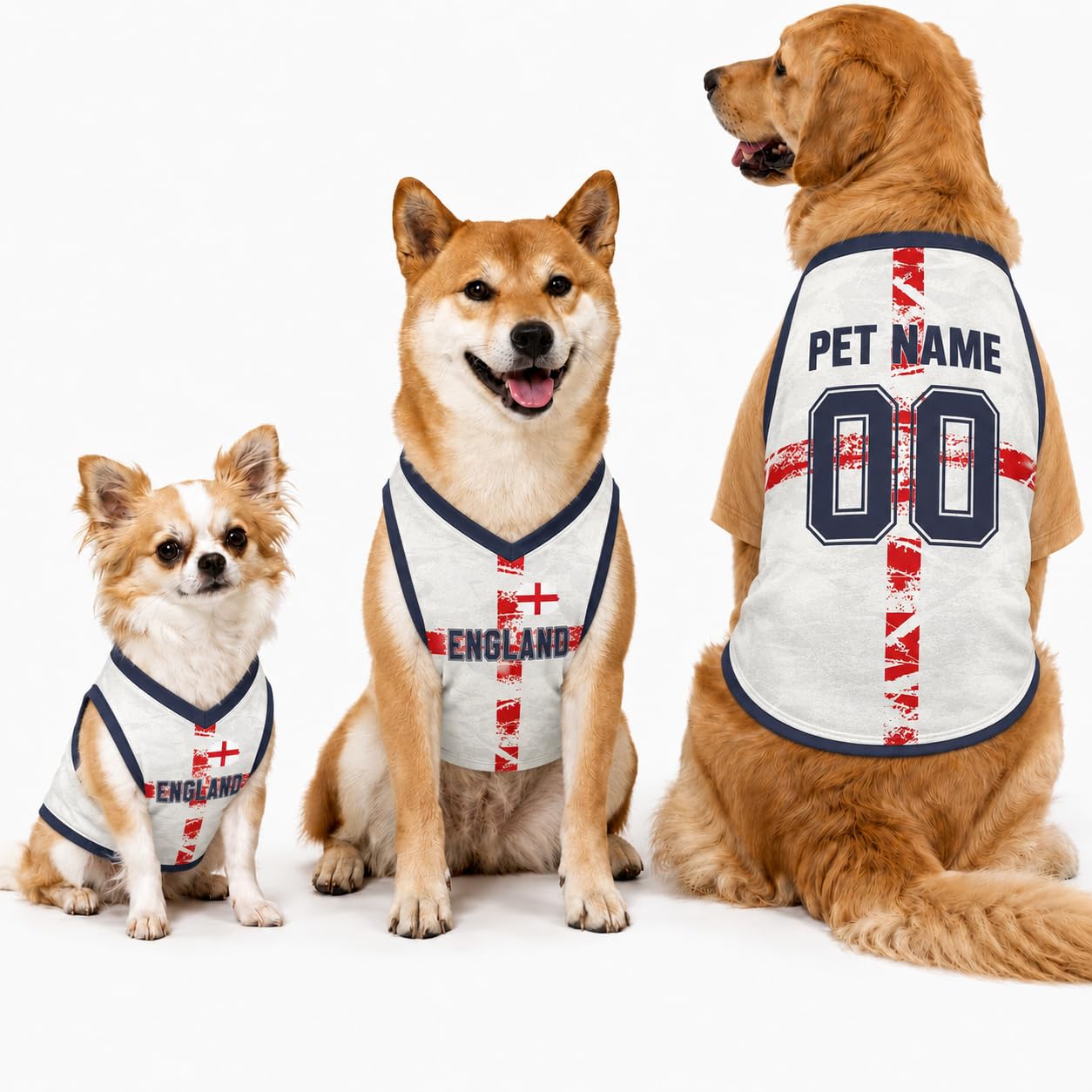 Personalised 2026 Dog Football Shirt with Name Number (#-001)