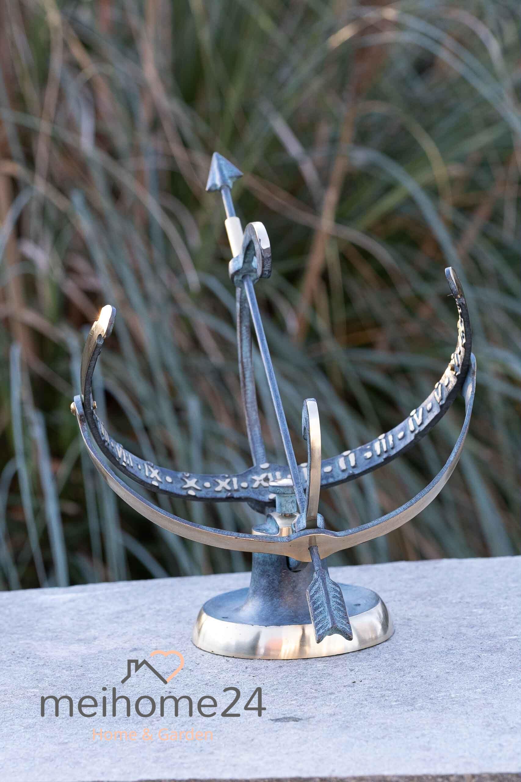 Generisch Bronze-Skulptur Sonnenuhr | klein | 25x25x30cm | Sonnenuhr aus Bronze | handgefertigt