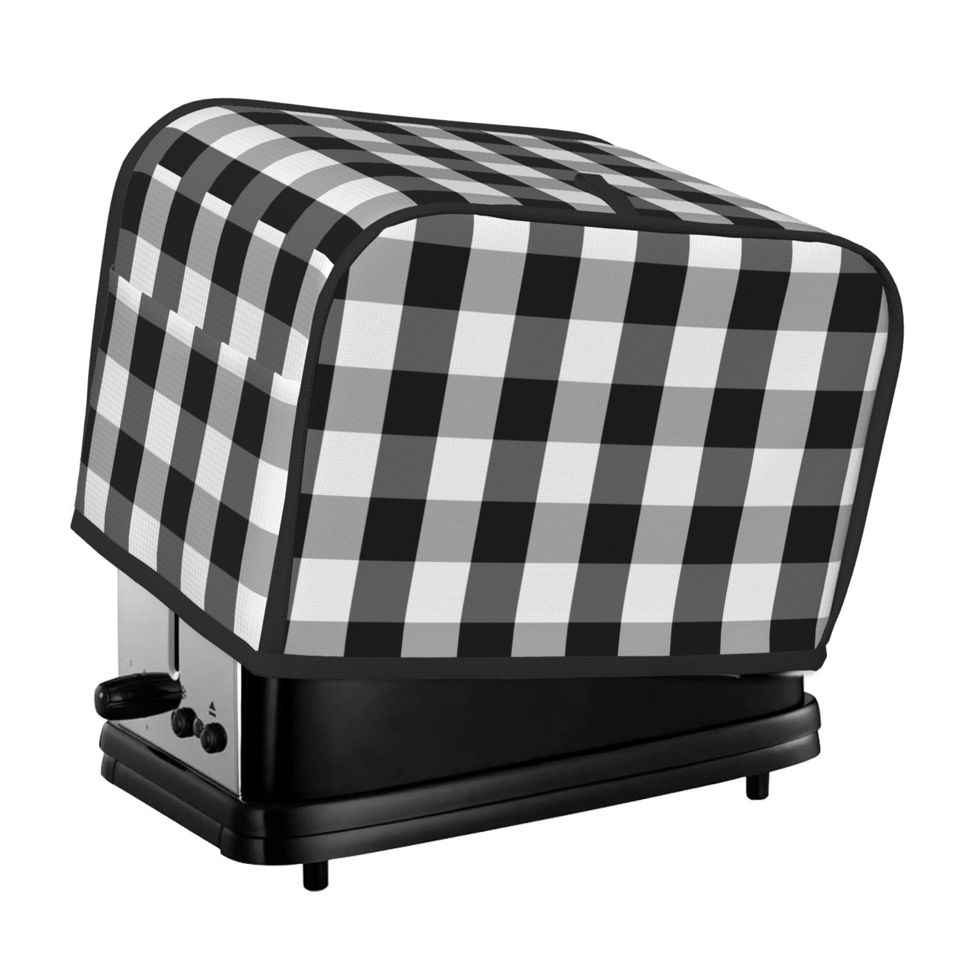 AYCZN 2 Slice Toaster Cover Black And White Buffalo Plaid Bread Dust Cover Gird Small Appliance Toaster Covers with Pockets Fingerprint Protection Kitchen Decor