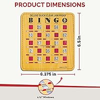 Vista 2 de MR CHIPS Quick Clear 50 tarjetas de bingo a prueba de atascos con ventanas deslizantes y tablero maestro