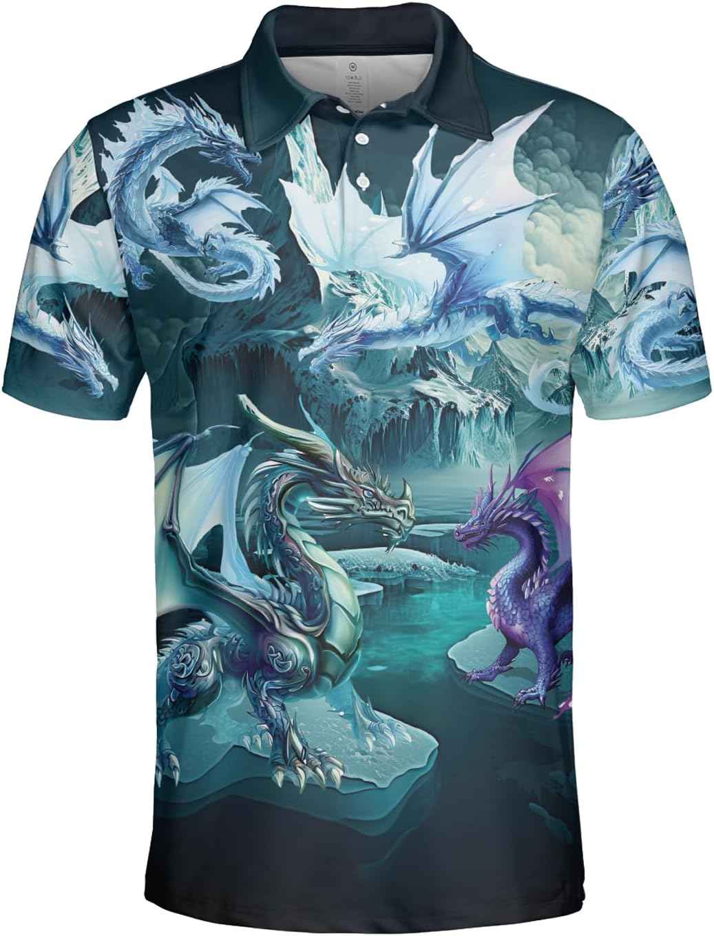 Dragon Polo Shirts for Men Women - Dragons Mens Polo Shirt Short Sleeve Golf Shirts Dry Fit Casual Tennis T-Shirt S15