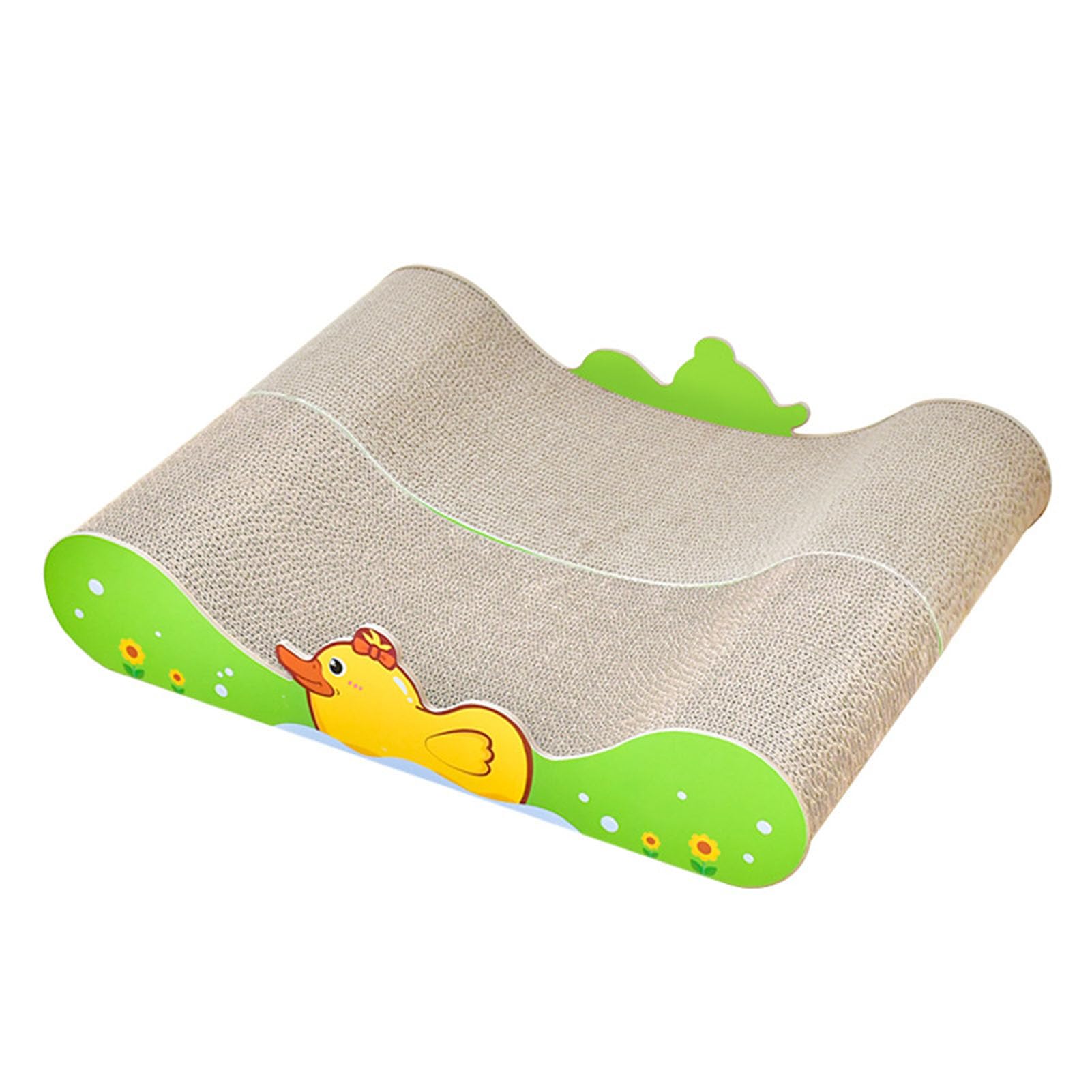 Cama-sofá rascador para Gatos, Cama para Gatos de Papel Corrugado Resistente a los arañazos con diseño de Pato Adorable y Base de Tablero de Densidad cómoda, sofá rascador de