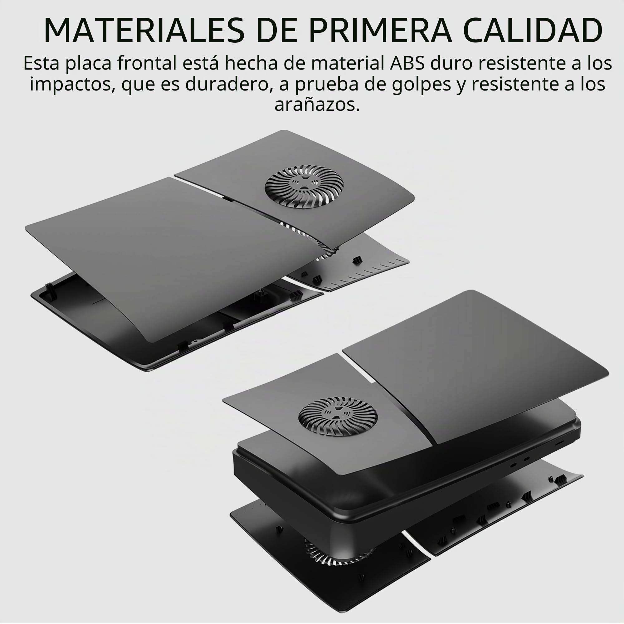 DOBEWINGDELOU Placa frontal para PS5 Slim Digital Edition con ventilación de refrigeración y filtro de polvo, cubierta ABS a prueba de polvo, carcasa lateral de repuesto