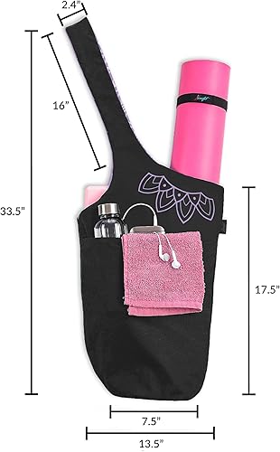 Miniatura 3 de Bolsa para esterilla de yoga, bolsa larga con bolsillos para tus accesorios de yoga, bolsa de yoga con correa elástica para esterilla de yoga,