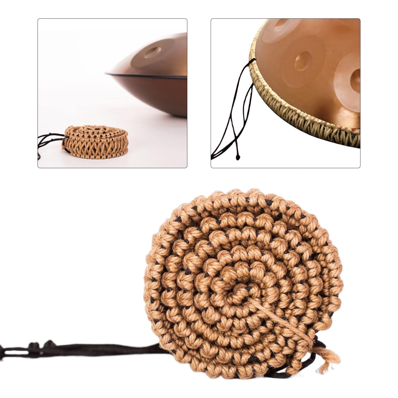 Cuerda envuelta en tambor de lengüeta de material acero, decoración de Hand Drum hecha, cuerda de ratán tejida, bolsa protectora de anillos de