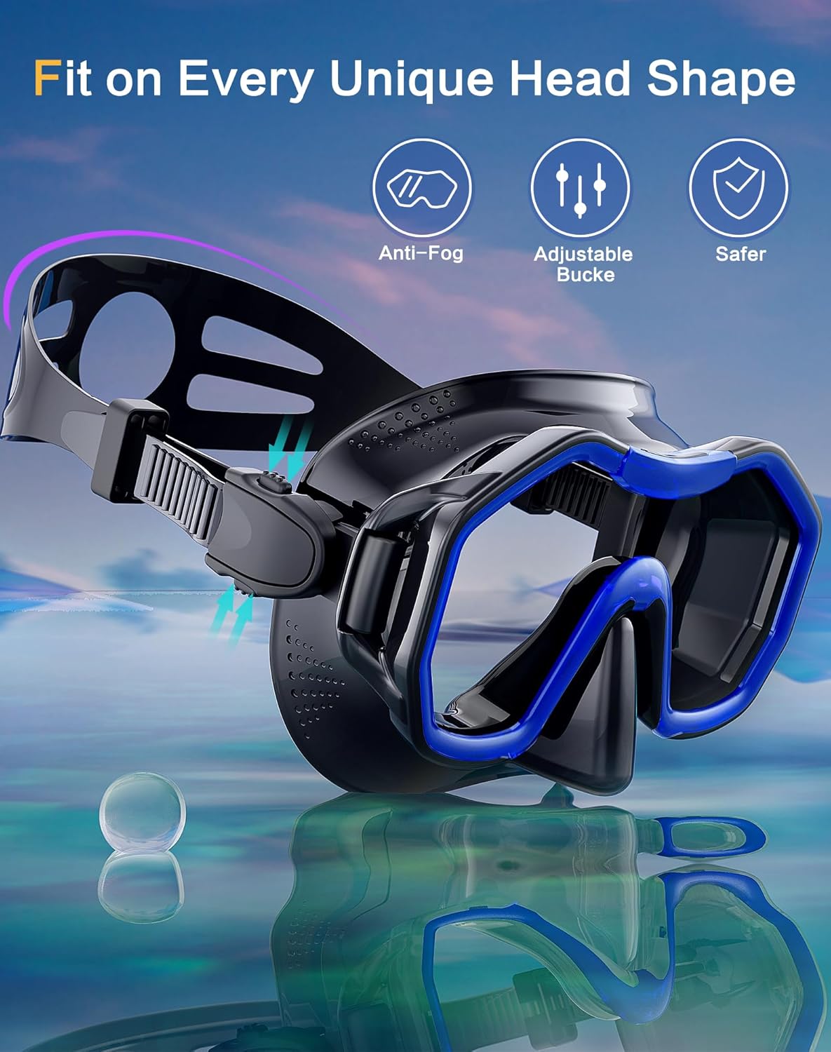 Snorkeling Gear for Adults Kids, Dry-Top Snorkel Set, 180°Panoramic Wide View Diving Mask Breathing Freely Snorkel Mask for Snorkeling Scuba Diving Swimming Travel
