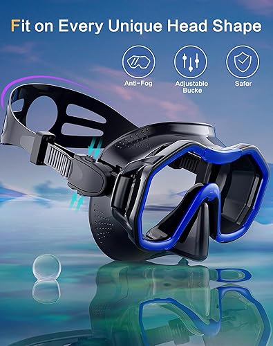 Miniatura 3 de Snorkeling Gear for Adults Kids, Dry-Top Snorkel Set, 180Panoramic Wide View Diving Mask Breathing Freely Snorkel Mask for Snorkeling Scuba Diving